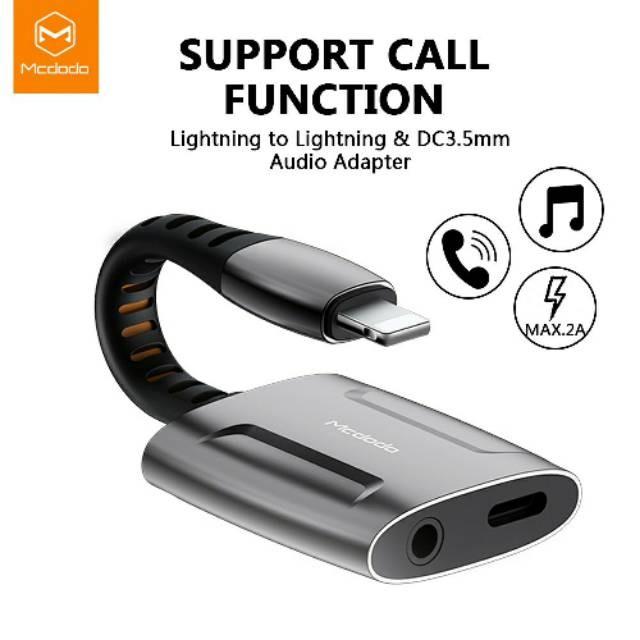 Gambar MCDODO CA-6340 AUDIO ADAPTOR IPHONE LIGHTNING JACK 3.5MM CALL MUSIC dari AUTOVENTI Official Store undefined Tokopedia