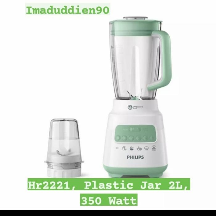 Gambar Philips Blender HR2221 Series 5000 - Gelas Plastik 2L, Pisau Unik 4 Bintang, 350 Watt, Tombol Penghancur Es, Tipe HR2221-Problem Crush - Hijau dari Imaduddien90 undefined Tokopedia