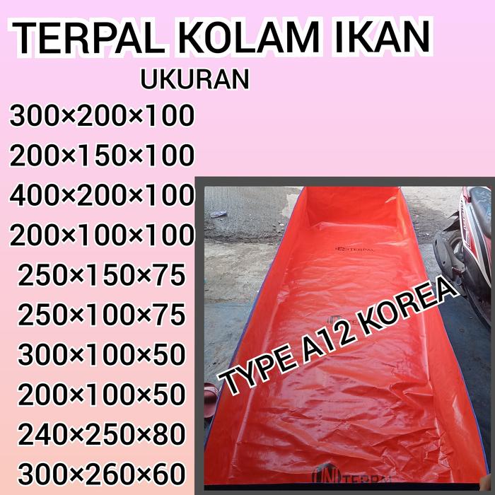 Gambar TERPAL KOLAM IKAN 10 UKURAN TYPE A12 KOREA L4 - Biru orange, 300×200×100 dari Yulia99 undefined Tokopedia