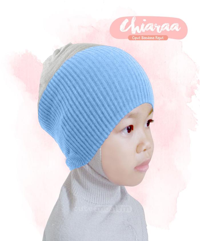 Gambar GROSIR !! Bandana Rajut Bahan Anysa HQ - Cutemoslem - Biru Muda dari Cutemoslem Store undefined Tokopedia