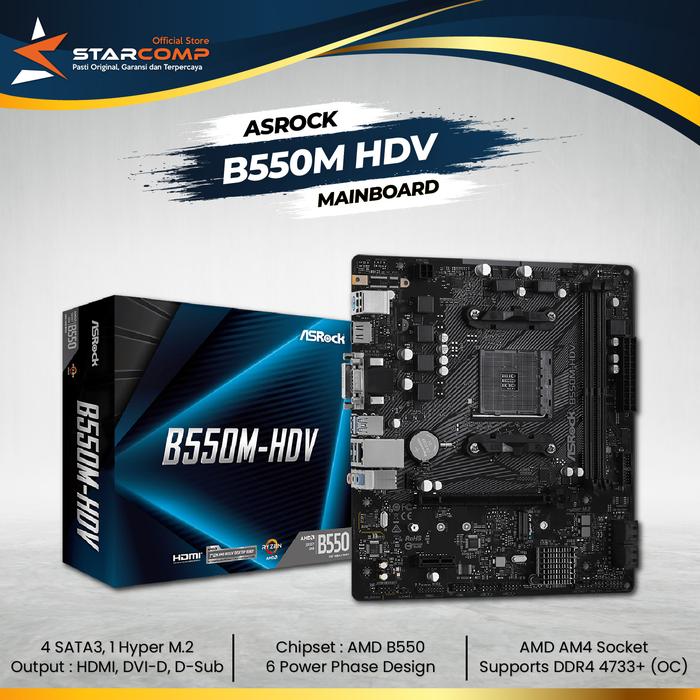 Gambar ASRock B550M-HDV AM4 DDR4 B550M HDV dari Starcomp Origin undefined Tokopedia