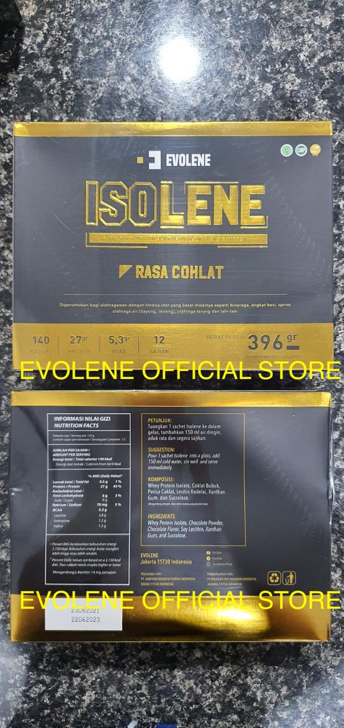 Gambar ISOLENE WHEY ISOLATE PROTEIN EVOLENE 396 GR SUSU FITNESS GYM 12 SACHET - Coklat dari Evolene Official Store undefined Tokopedia