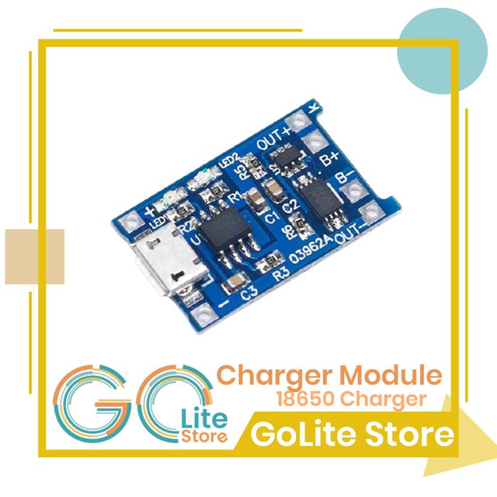 Gambar Battery Charging Module + Protection Board 5v 1A Untuk 18650 - Micro USB dari GoLite Store x Idrus Project undefined Tokopedia