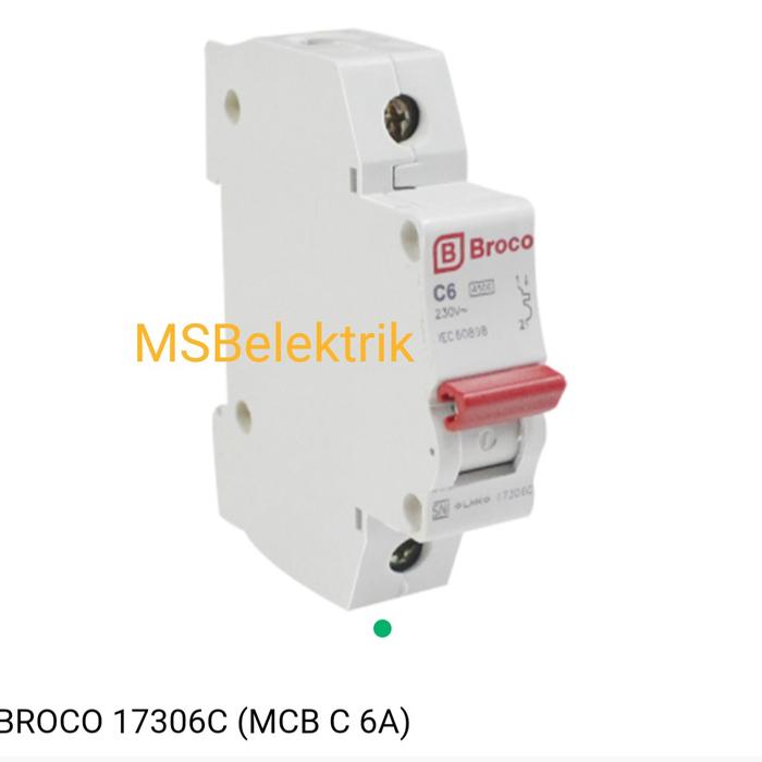 Gambar MCB Broco 32A, 25A, 20A, 16A, 10A, 6A / 1 phasa oryginal new broco - 6A dari MSBelektrik undefined Tokopedia