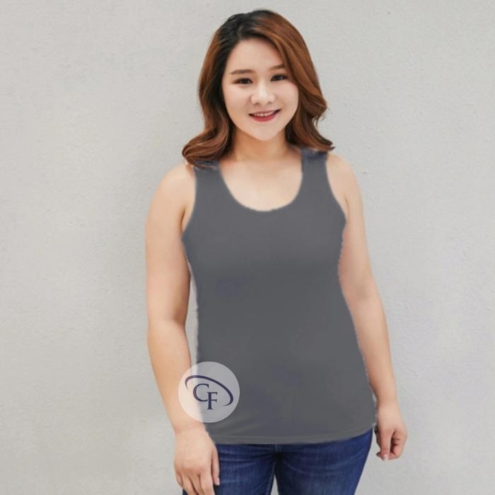 Gambar Singlet Cewek XXL / Tanktop Cewek Tali Lebar XXL - Abu-abu, JUMBO dari Collin Fashion undefined Tokopedia