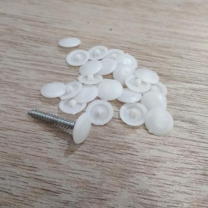 Gambar (50pcs) tutup skrup putih tutup sekrup cover cap dop skrup - Putih - Putih dari Surya Indah LS 168 undefined Tokopedia