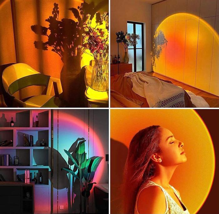 Gambar Lampu Tidur Proyektor Sunset Pelangi Matahari Night Light TIKTOK dari Oktalight undefined Tokopedia