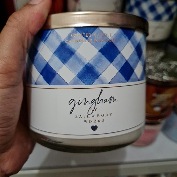 Gambar BATH AND BODY WORKS 3 WICKS CANDLE 411gram - GINGHAM dari Kinny OLShop Jakarta undefined Tokopedia