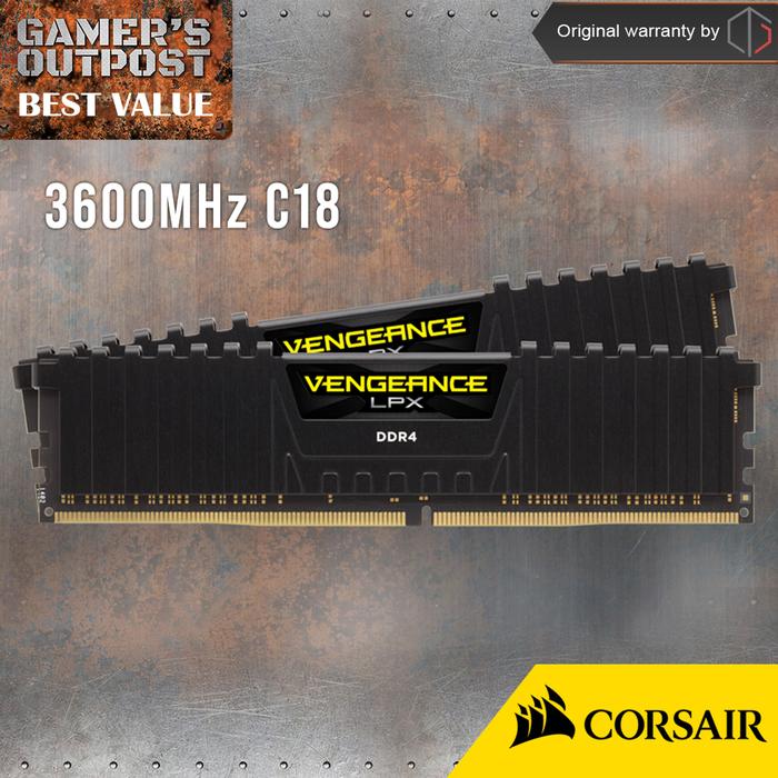 Gambar Corsair Vengeance LPX 32GB (2x16GB) DDR4 3600MHz CMK32GX4M2D3600C18 dari Gamer's Outpost undefined Tokopedia