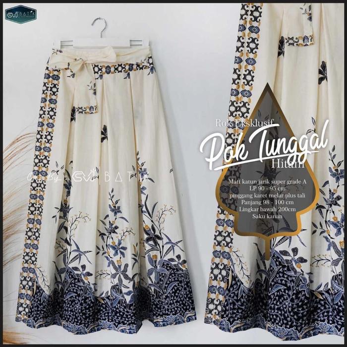 Gambar rok batik payung rok batik payung POK TUNGGAL - Putih dari batik putri saira undefined Tokopedia