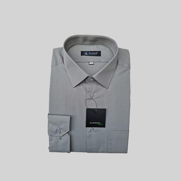 Gambar [JUMBO] Kemeja Alisan abu Lengan panjang. ukuran 16,5 - 17,5 - Abu 2, 17 dari Dozel undefined Tokopedia