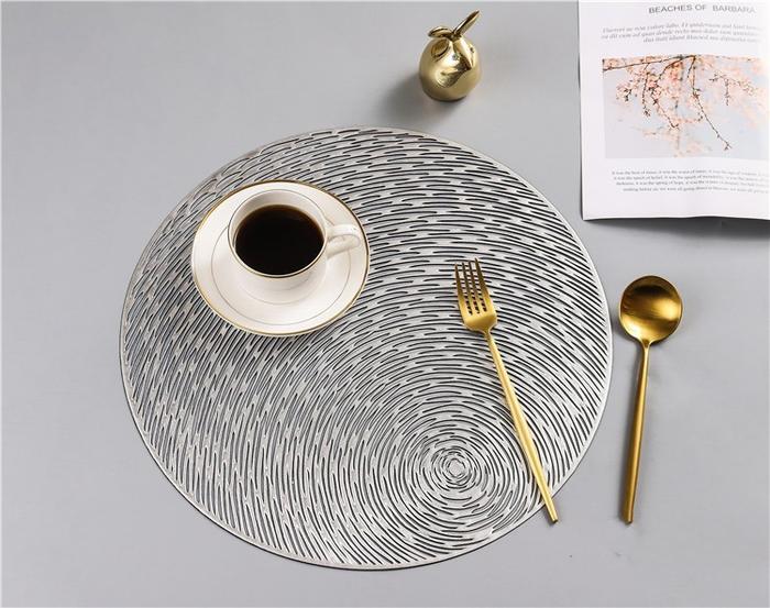 Gambar Placemat For Dining Table PVC/ Tatakan Piring PVC High Quality I .Gold - Silver dari Sejati Official Store undefined Tokopedia