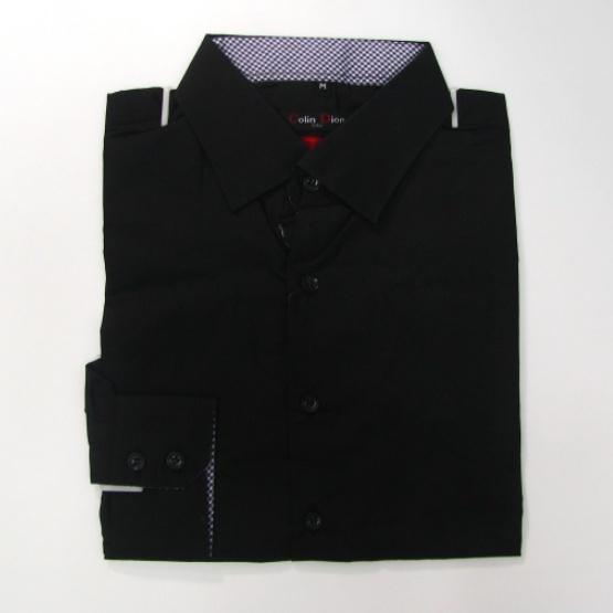 Gambar Kemeja Polos Putih Hitam Navy Abu Marun Slim Fit Tanpa Kantong Katun - Hitam, L dari Holy Gratia undefined Tokopedia