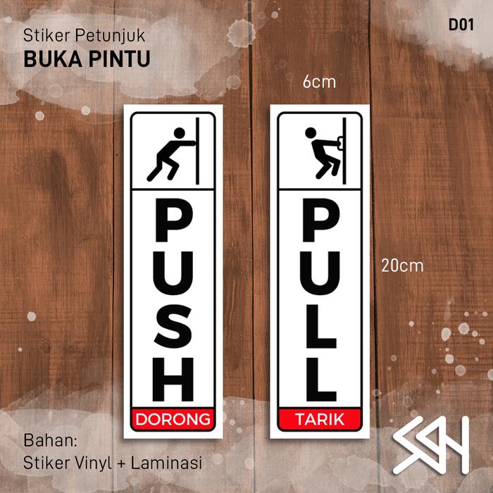Gambar Sticker Stiker Buka Pintu Push Pull Dorong Tarik 1 pasang 6x20cm - D01 (Push-Pull) dari Studio 94 undefined Tokopedia