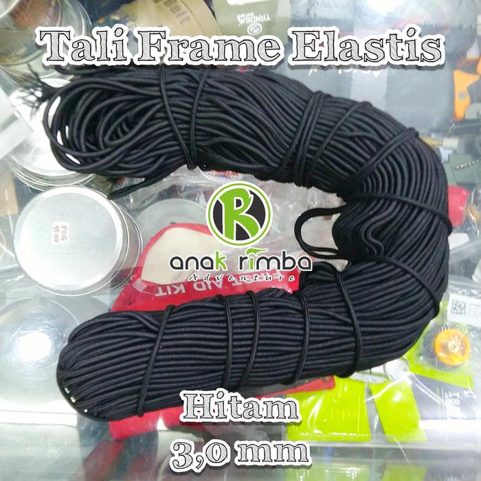 Gambar Tali Frame Elastis 3,0 mm Permeter. untuk tenda dome, jaket, tali mask - Hitam dari ANAK RIMBA ADVENTURE undefined Tokopedia