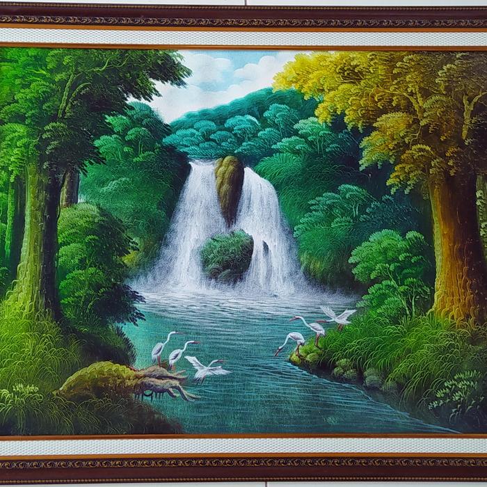 Gambar lukisan pemandangan asli kanvas - Biru dari SANJAYA PIGURA ART undefined Tokopedia