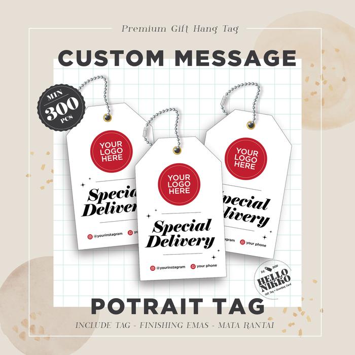 Gambar Delivery Gift hang Tag custom kartu label pengiriman kartu hampers box dari Hellonikko undefined Tokopedia