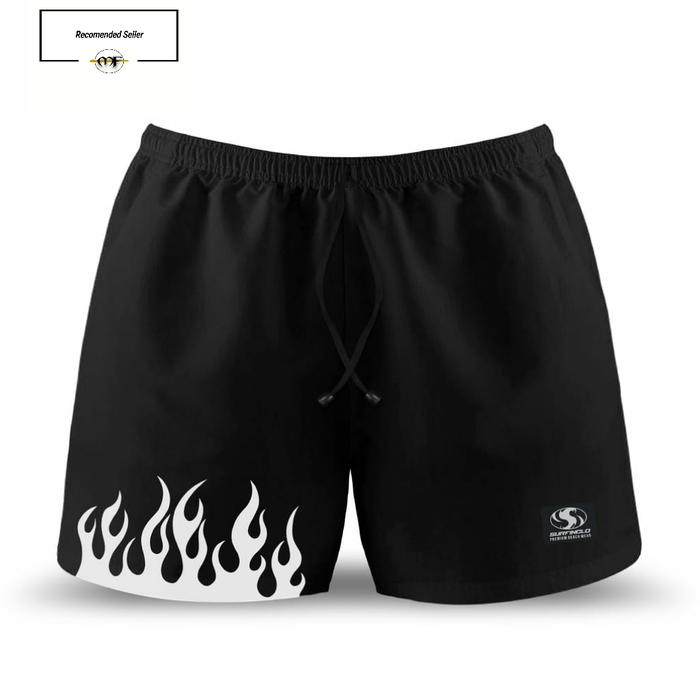 Gambar Boxer Black White Fire Celana Pendek Pria Surfing Distro - Api Putih dari Langit Biru Fashion undefined Tokopedia