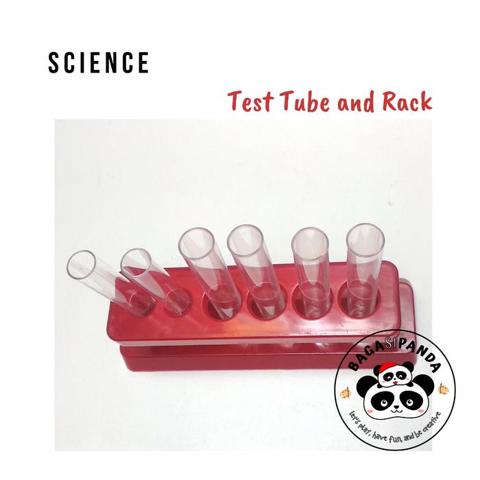 Gambar Tabung Reaksi dan Rak Mainan Edukasi Sains Anak-anak - Tabung 6 +Rak 1 dari Bagasi Panda undefined Tokopedia
