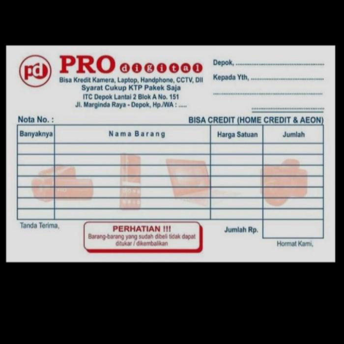 Gambar Nota custom cetak nota custom free desain nota bon 1/4FOLIO - 2 warna dari BINTANG STIKER11 undefined Tokopedia