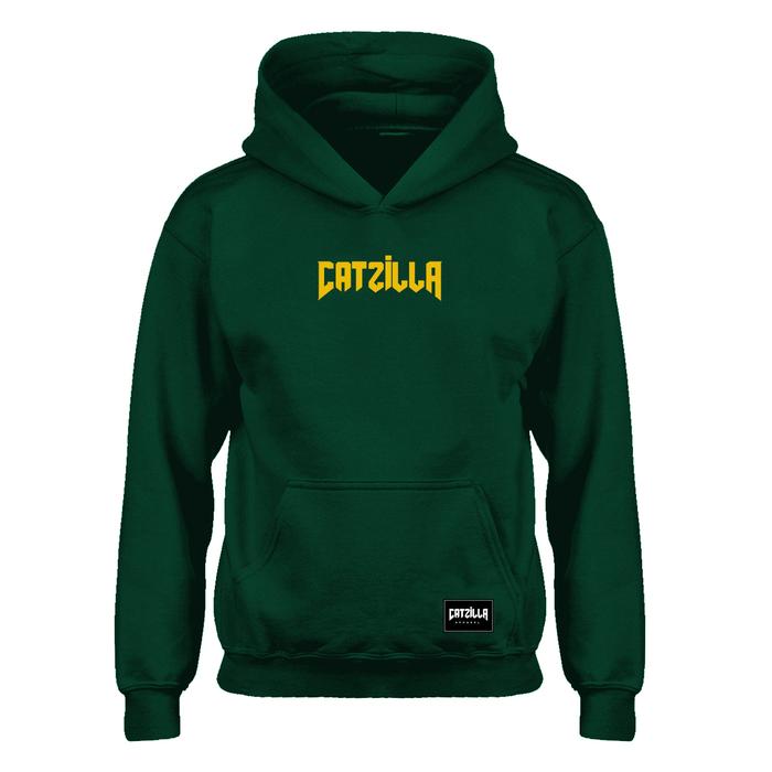 Flaneur Hoodie Champion Yellow Logo Hoodie In Alpine Green
