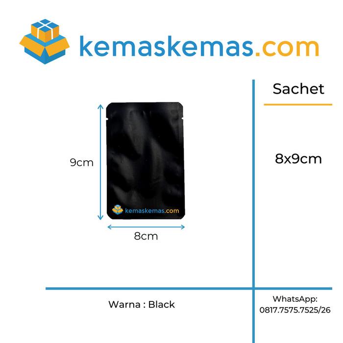 Gambar 8x9cm Plastik Kemasan Sachet Alumunium Foil Food Grade - Hitam dari Kemaskemas undefined Tokopedia