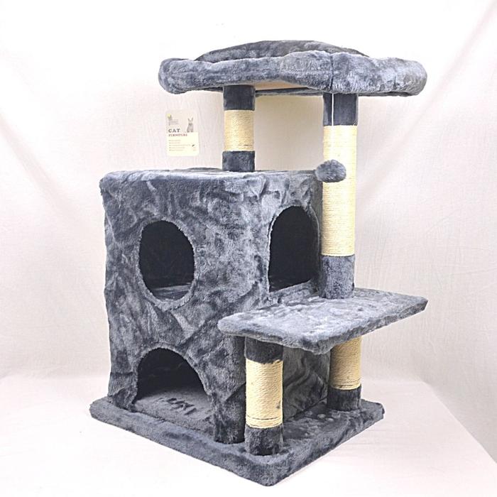 Gambar ARTHACAT ATS381 Rumah Kucing CERO Cat Tree - Dark Grey dari Pet Republic Indonesia undefined Tokopedia