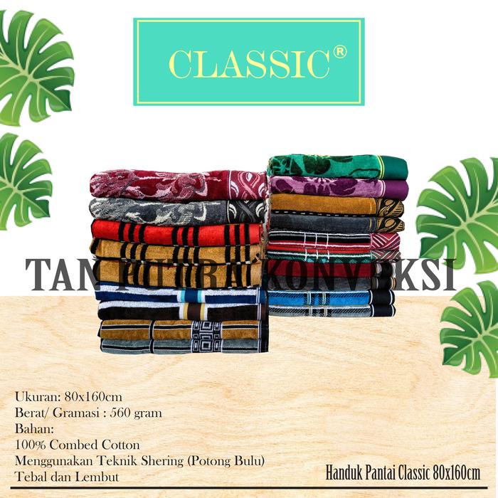 Gambar Handuk Pantai Classic 80x150cm Motif - 9290 merah dari Tan Putra Konveksi undefined Tokopedia
