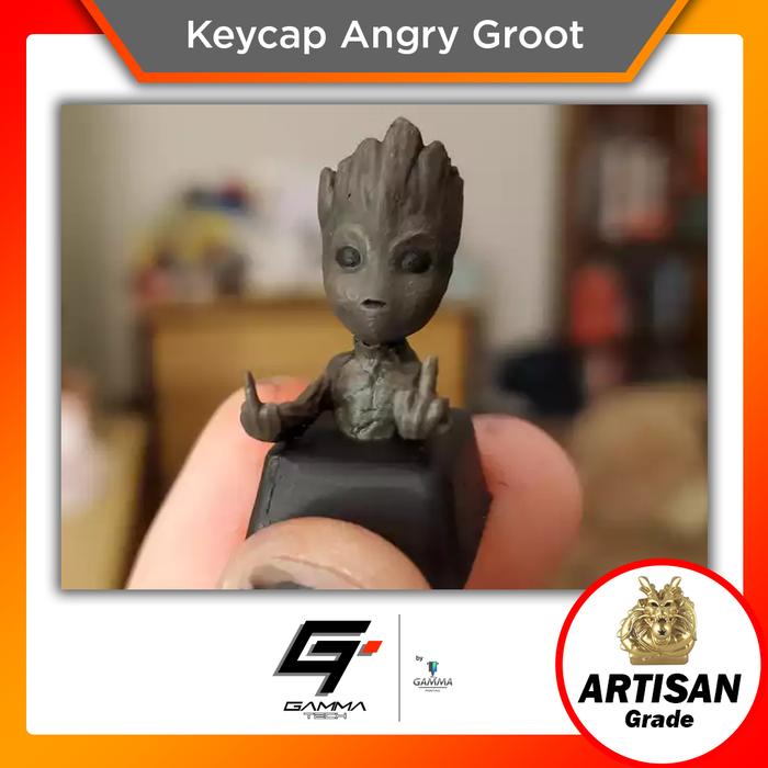 Gambar Angry Groot Artisan Keycap / Keycaps Mechanical Keyboard - Hitam dari Gamma Printing undefined Tokopedia