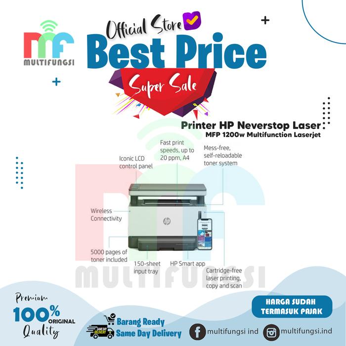 Jual Printer HP Neverstop Laser MFP 1200w / Multifunction Laserjet 1200 W -  Jakarta Pusat - Multifungsi Online | Tokopedia