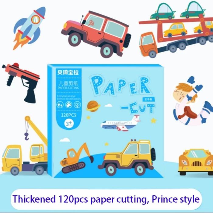 Gambar [capt] Mainan Edukasi Anak Keterampilan Belajar Seni Belajar Menggunting Pola Kertas Gambar - Paper Cut Toys - Transport dari captain edutoys undefined Tokopedia