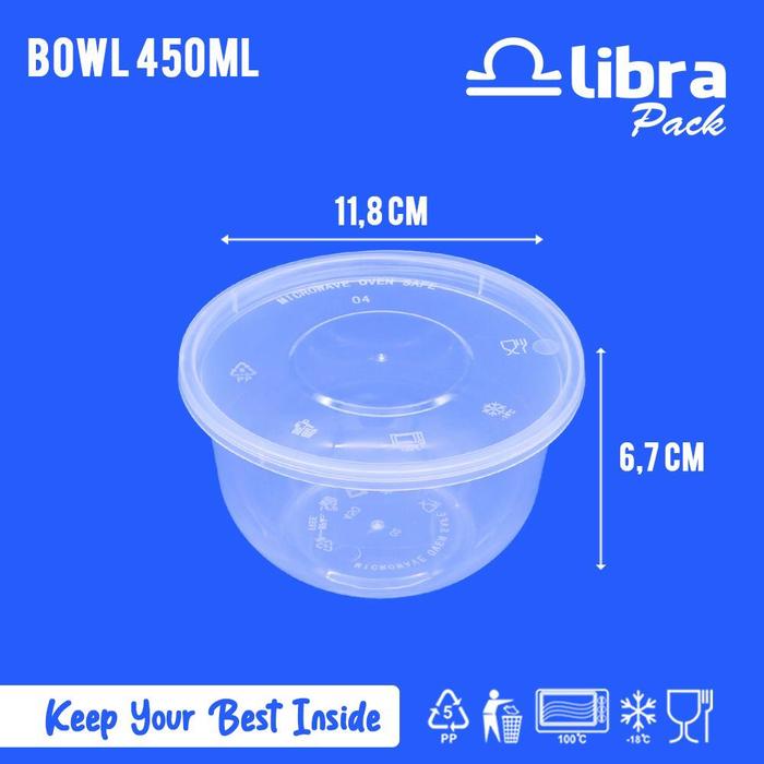 Gambar (BUNDLE) 75 Pcs Thinwall Bowl 450ml (Mangkok Plastik / Thinwall / Food Container) dari Libra Pack undefined Tokopedia