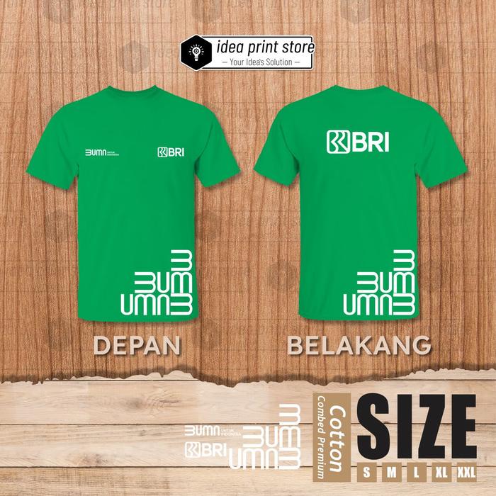 Gambar KAOS BANK BRI MOTIF BUMN BAJU BRI TSHIRT UNISEX IDEAPRINTSTORE - Hijau, XL dari IDEA PRINT STORE undefined Tokopedia