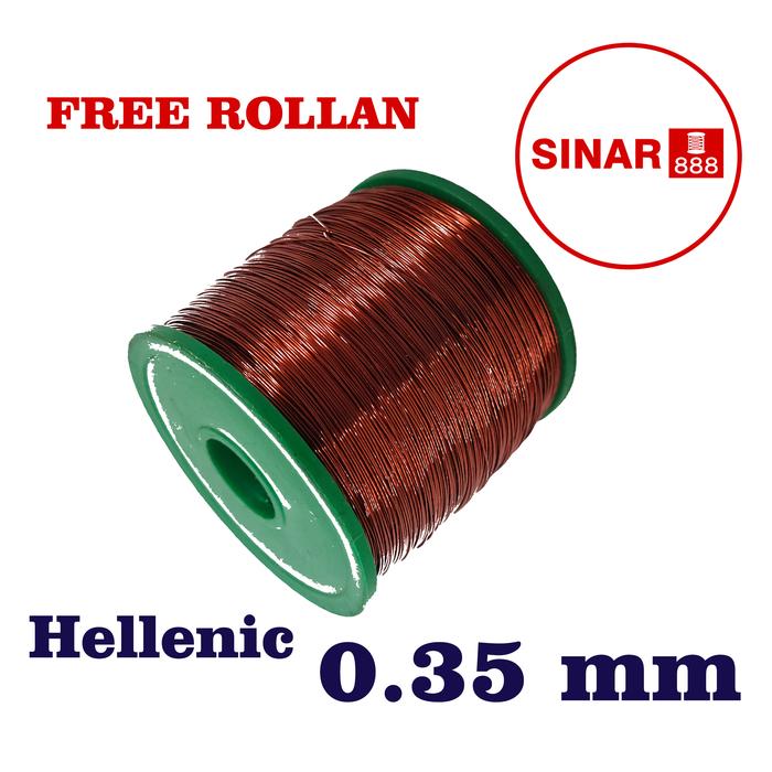 Gambar KAWAT TEMBAGA EMAIL HELENIC 0.35 MM ENAMEL WIRE COOPER GULUNG DINAMO dari Sinar888_NEW undefined Tokopedia