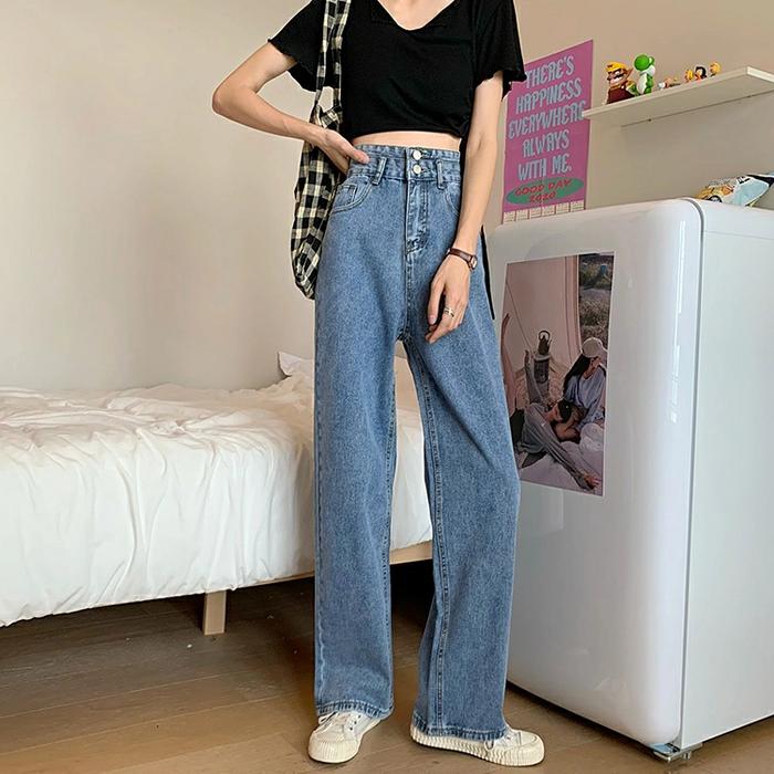 Korean Outfits Jeans Celana Jeans Baggy Pants Korean Style, Fesyen