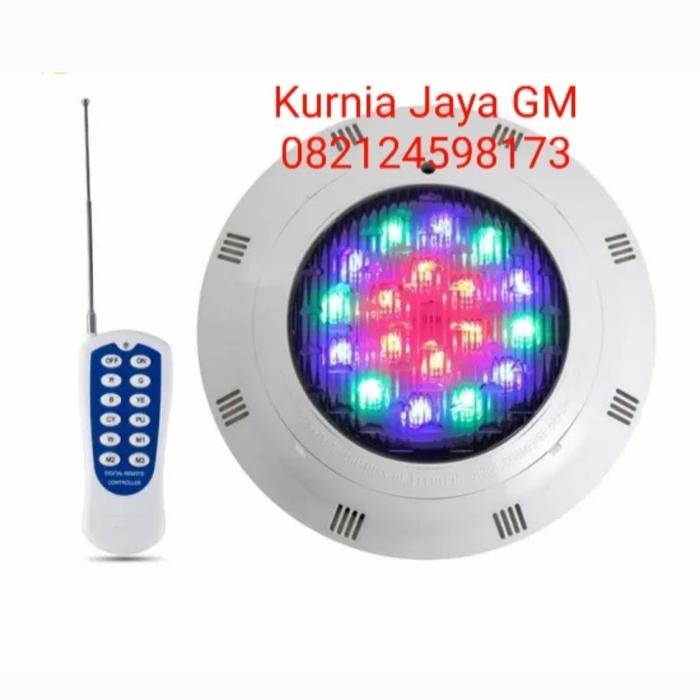 Gambar Lampu Kolam Renang LED RGB 18Watt DC12Volt Swimming Pool Light RGB 18w - Lampu + Remote dari Kurnia Jaya GM undefined Tokopedia