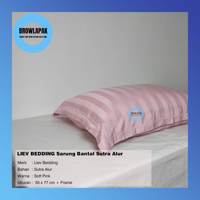Gambar Sarung Bantal Hotel Kingkoil/King Koil Liev Bedding Sutra Alur Tencel - Soft Pink, 55x77 dari BrowLapak undefined Tokopedia