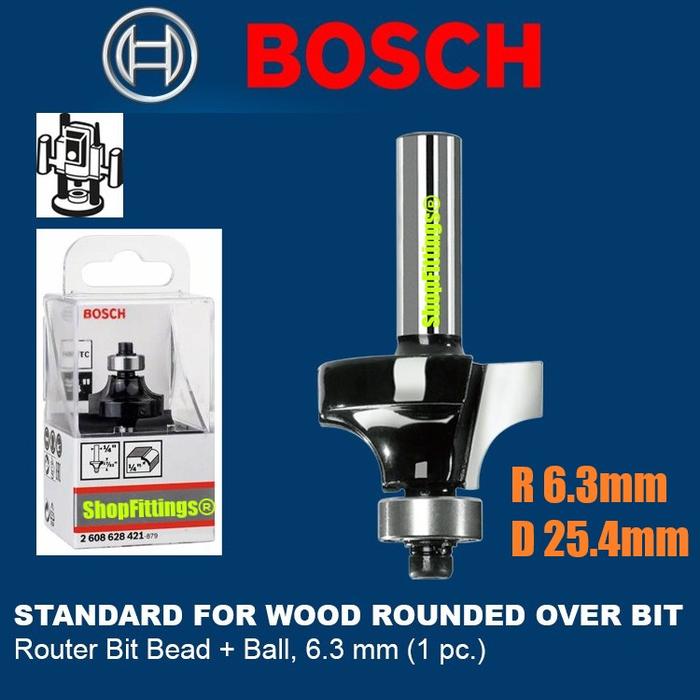 Jual Bosch Mata Router Cembung Beading Bit Round Over R 610 13 mm - 6mm ...
