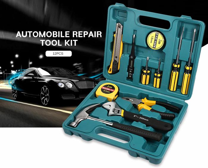 Gambar Perkakas Hand Tool Kit LENGKAP Set 12in1 Alat Pertukangan Obeng Tang dari Cheap Me undefined Tokopedia