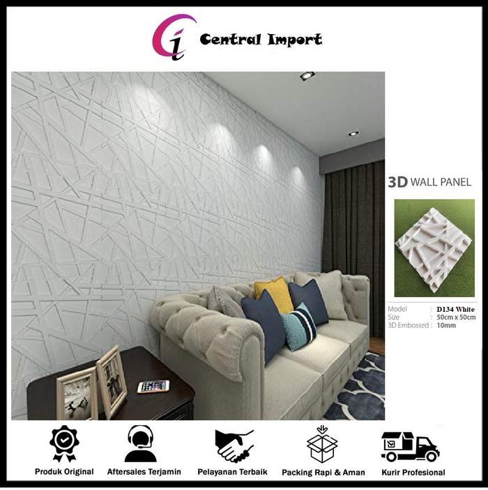 Gambar Wallpaper Dinding -Wallpaper 3D - Tridi Wallpaper - PVC Wallpanel D134 - White dari Central importir undefined Tokopedia