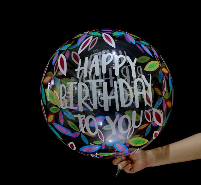 Gambar BALON PVC TRANSPARAN MOTIF/BALON PVC MOTIF UKR 18 INCH - HBD DAUN dari DreamParty.ID undefined Tokopedia
