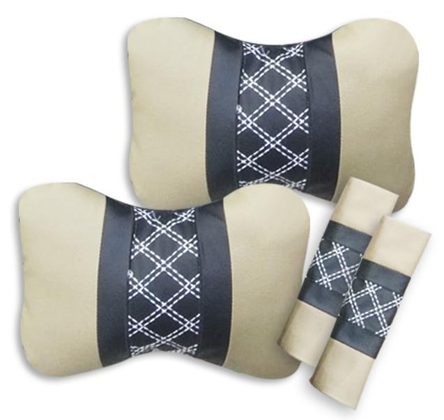 Gambar BEST SELLER !!! Bantal Mobil Kulit Nyaman Tebal isi Full Dacron 100% - Cream dari JM×Collection undefined Tokopedia