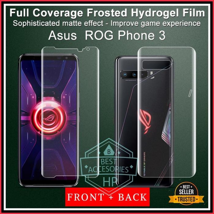 Gambar ASUS ROG PHONE 3 III STRIX ANTI GORES FRONT+BACK HYDROGEL CLEAR FILM - FRONT + BACK dari Best Accesories Hp undefined Tokopedia