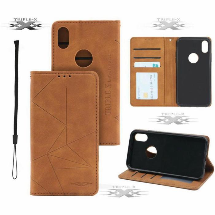 Gambar VIVO Y20 Y20S Y20I Y19 Y12S flip cover magnet leather wallet case - Cokelat, VIVO Y20I dari Tripel x Part undefined Tokopedia