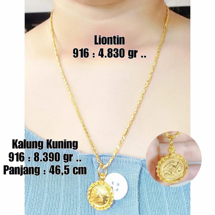 Gambar Kalung & Liontin Emas / Mas Kuning 91.60% Berat 13.220 Gram Pjg 46,5Cm dari Toko Mas Mulia Telukgong undefined Tokopedia