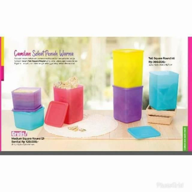 Gambar Toples tupperware tall Square Round (4) with free dari aL_GhaniShop.id undefined Tokopedia
