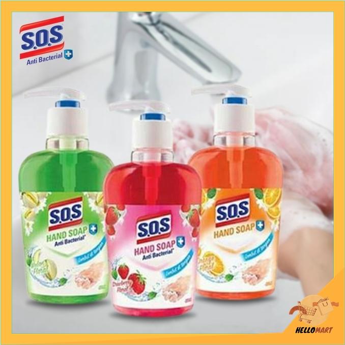 Gambar ORIGINAL SOS Hand Wash Pump 400ml / SOS Sabun Cuci Tangan Botol - Strawberry dari HelloMartID undefined Tokopedia