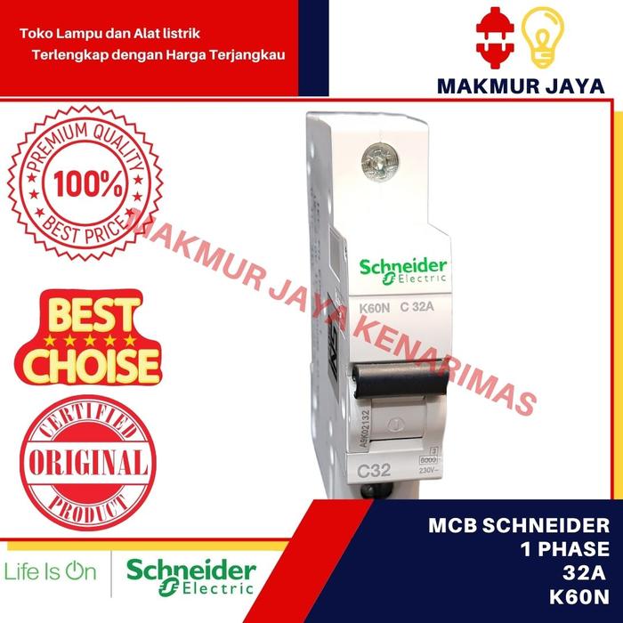 Gambar mcb schneider 1p 1phase 32A 40A 63A original murah/MCB schneider 1p - 32A dari MAKMUR JAYA KENARIMAS undefined Tokopedia