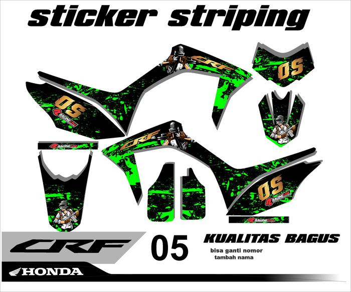 Gambar sticker striping stiker motor crf 150 keren semi full k.05 - Hijau dari GSK seticker undefined Tokopedia