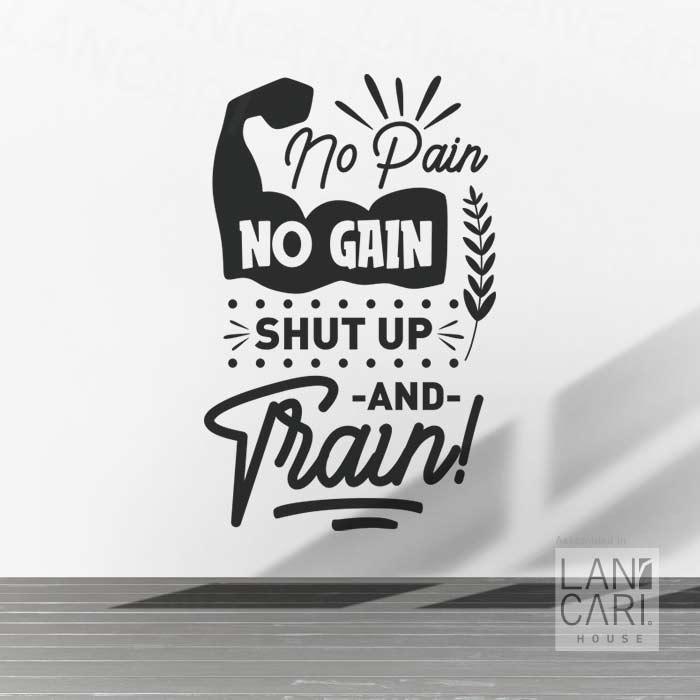Gambar Sticker No Pain No Gain Shut Up And Train Stiker Wallpaper Dekorasi - Hitam dari LANCARI Kota Administrasi Jakarta Pusat Tokopedia